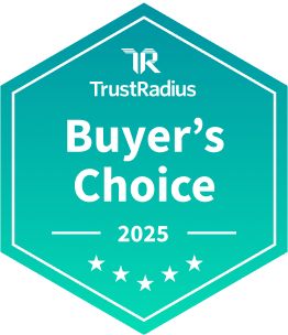 Selo TrustRadius Buyer's Choice 2025.