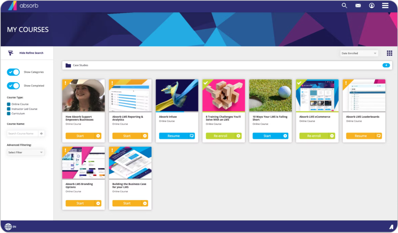 Absorb LMS, alternativa ao Docebo para treinamento de públicos externos.