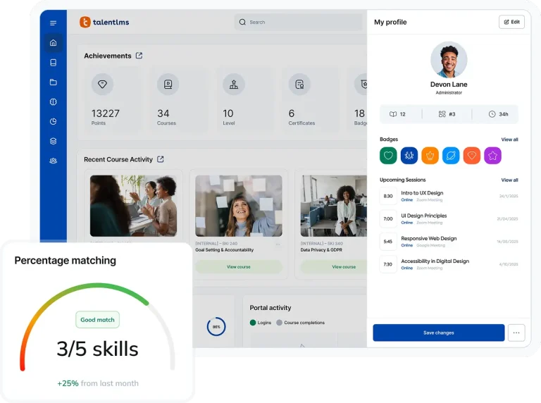 TalentLMS, software con mapeo de habilidades para identificar brechas de habilidades del equipo