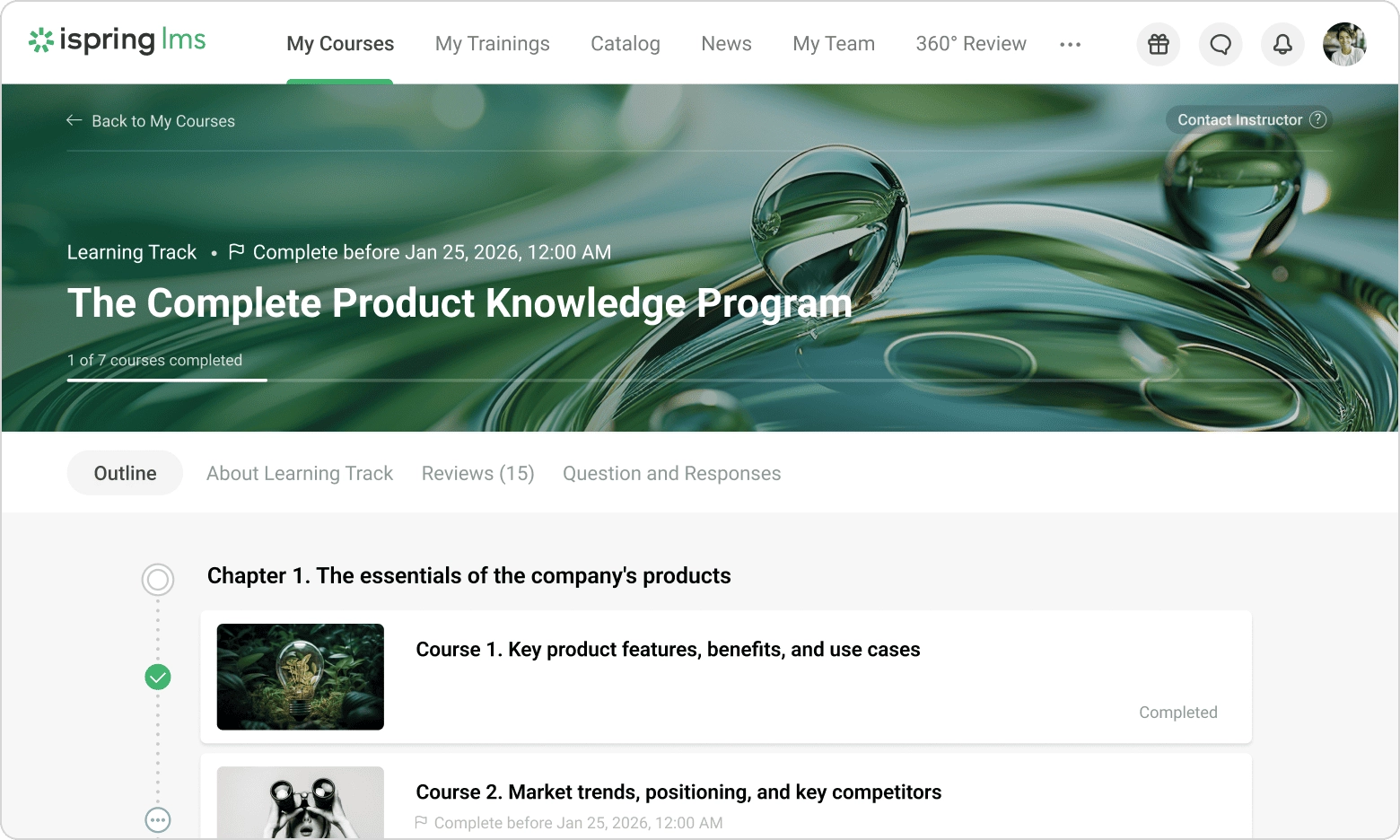 Plataforma iSpring LMS